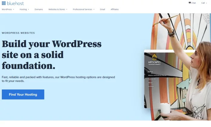 Bluehost WP dla najlepszego hostingu WordPress