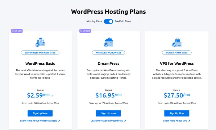Cennik DreamHost dla najlepszego hostingu WordPress