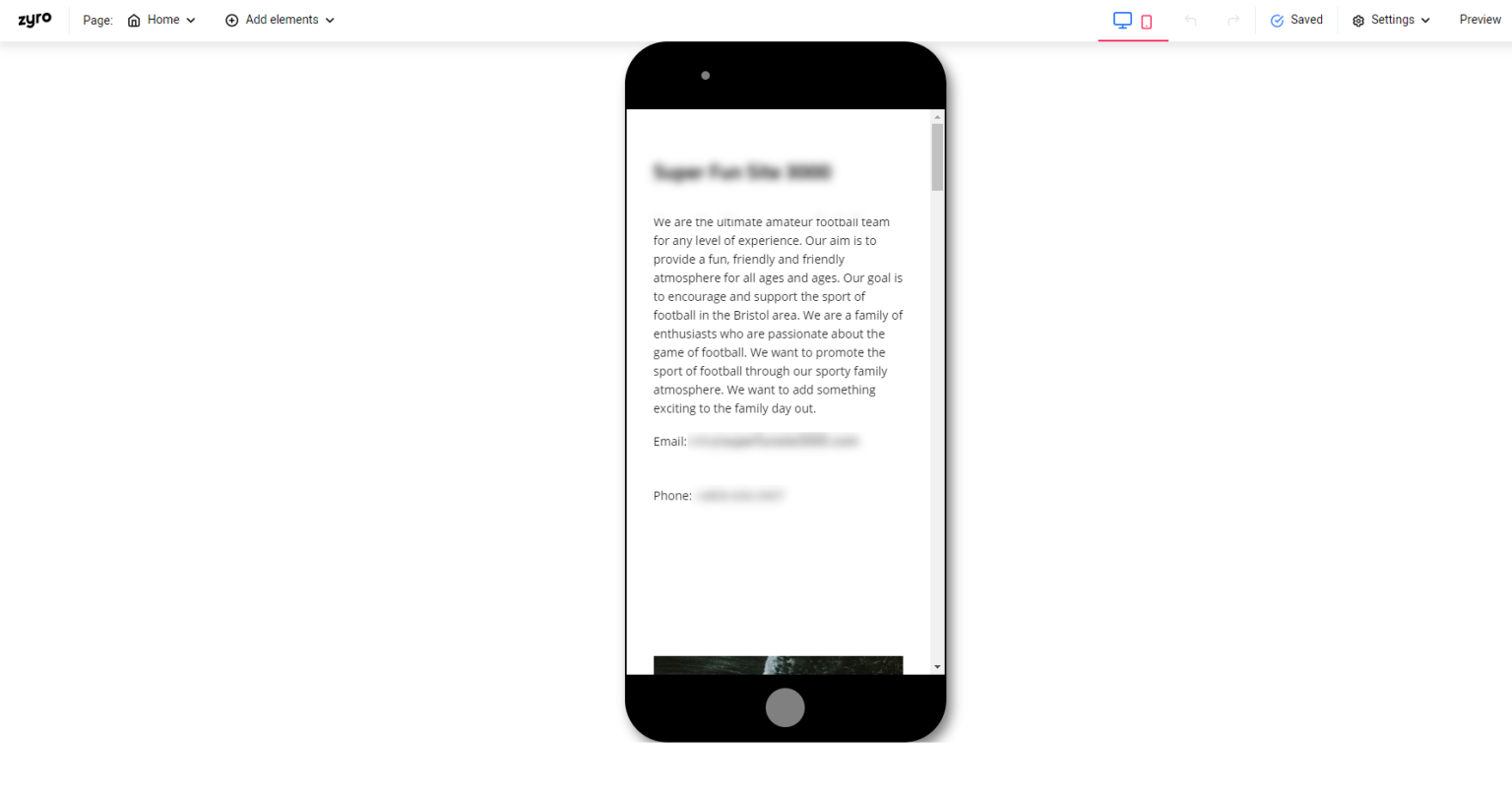 Zyro na urządzeniach mobilnych